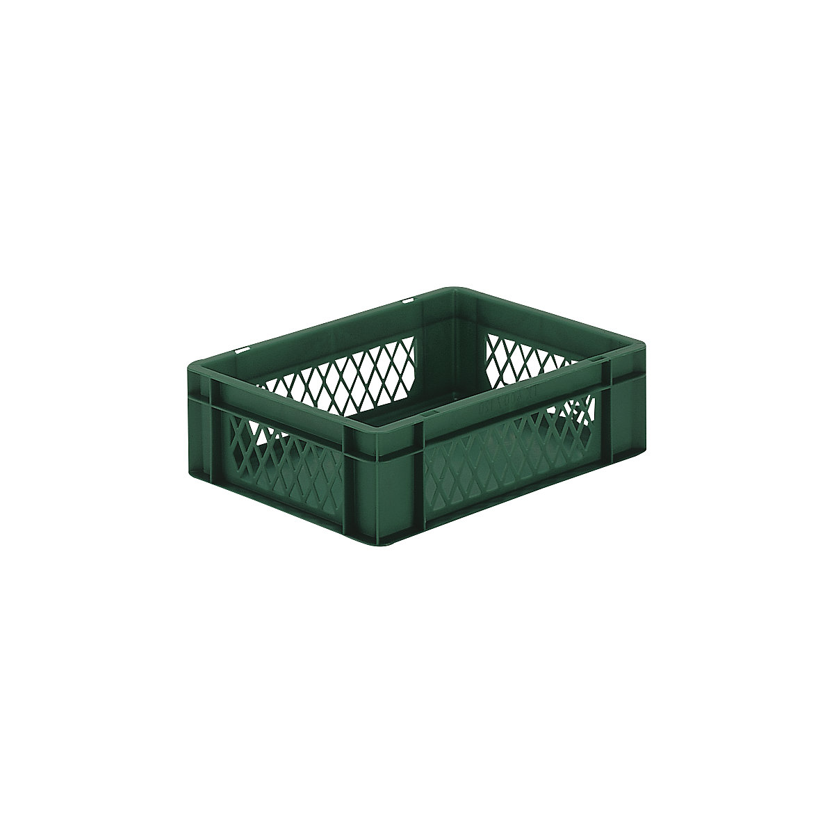 Contenitore impilabile formato Euro, pareti forate, fondo pieno, lungh. x largh. x alt. 400 x 300 x 120 mm, verde, conf. da 5 pz.-0