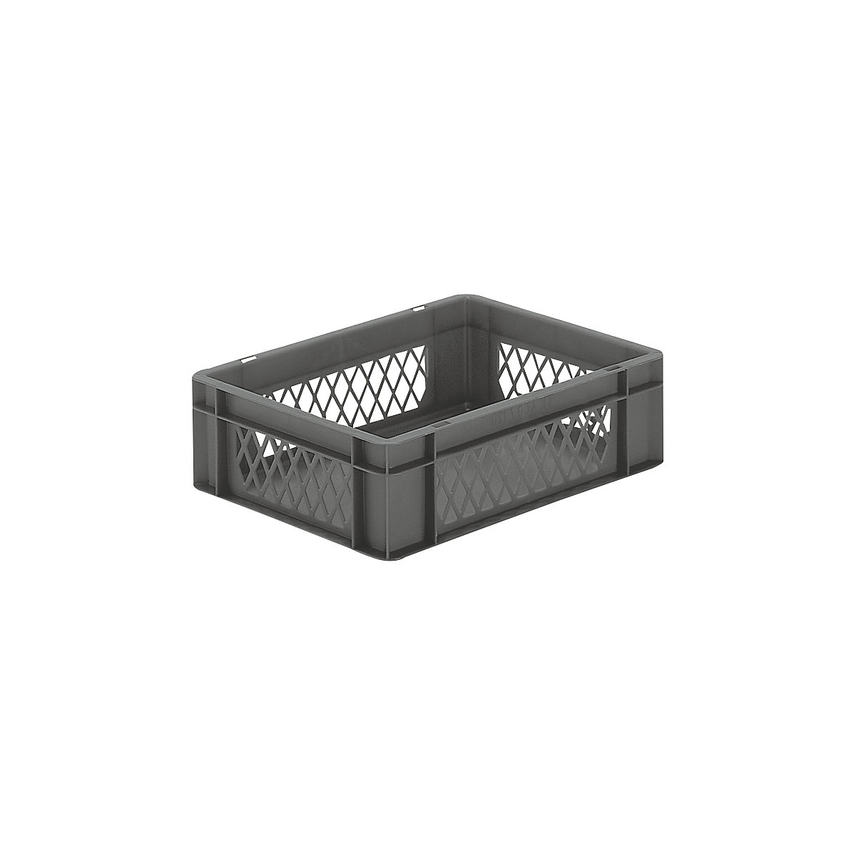 Contenitore impilabile formato Euro, pareti forate, fondo pieno, lungh. x largh. x alt. 400 x 300 x 120 mm, grigio, conf. da 5 pz.-0