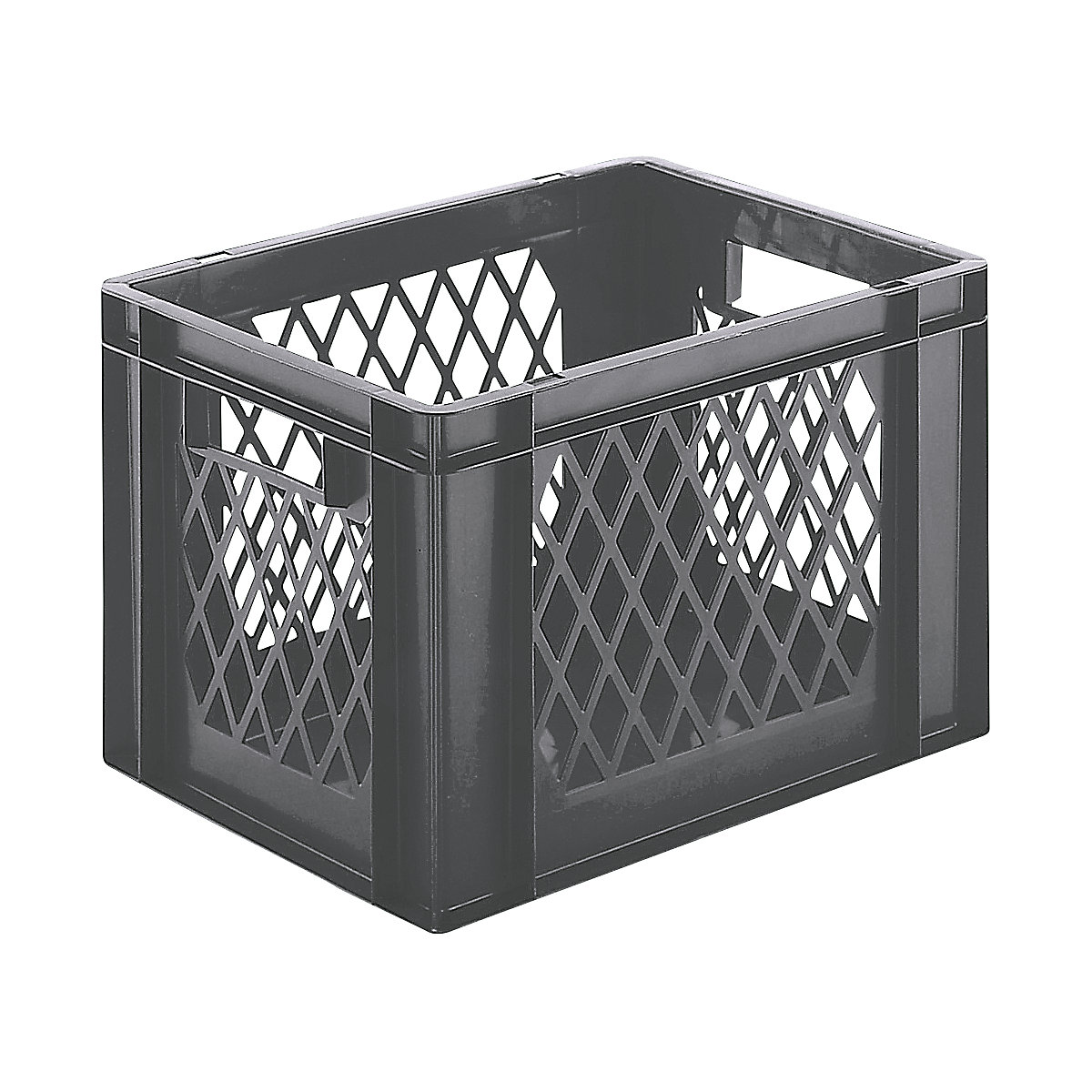 Contenitore impilabile formato Euro, pareti forate, fondo pieno, lungh. x largh. x alt. 400 x 300 x 266 mm, grigio, conf. da 5 pz.-0