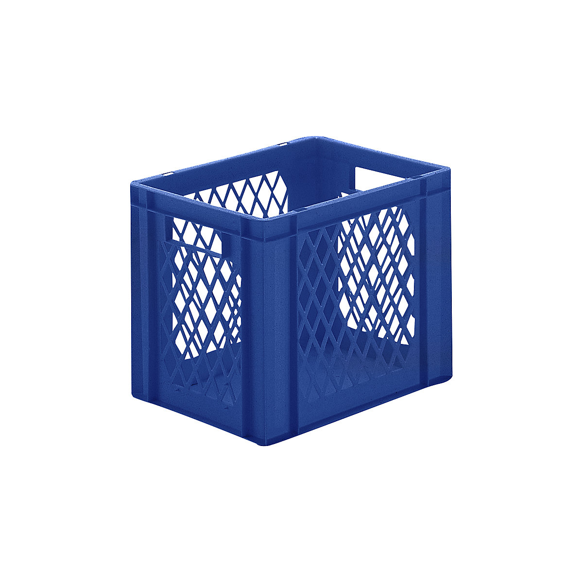 Contenitore impilabile formato Euro, pareti forate, fondo pieno, lungh. x largh. x alt. 400 x 300 x 320 mm, blu, conf. da 5 pz.-0