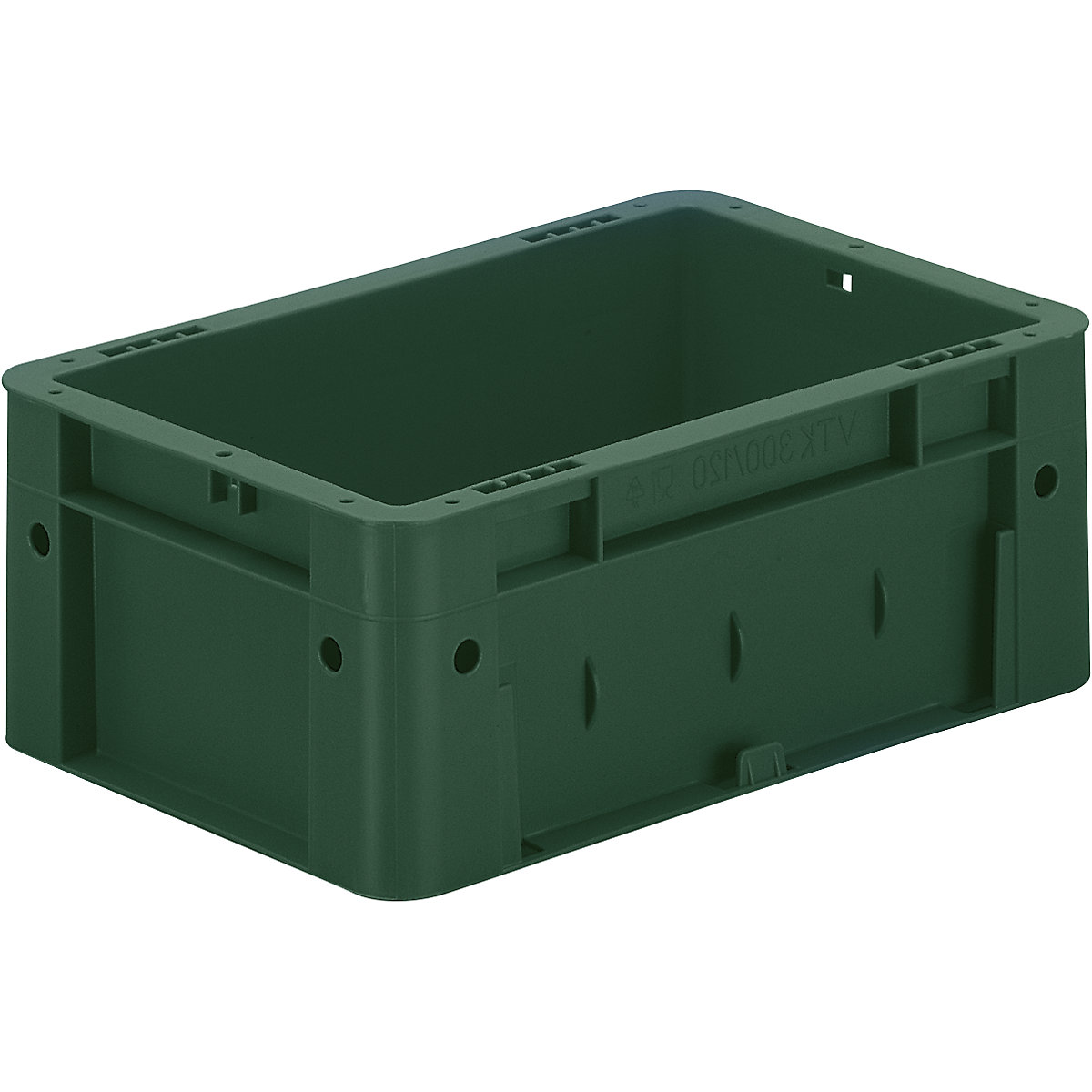 Contenitori Euro per carichi pesanti, in polipropilene, capacità 4,1 l, lungh. x largh. x alt. 300 x 200 x 120 mm, pareti chiuse, fondo chiuso, verde, conf. da 8 pz.-0