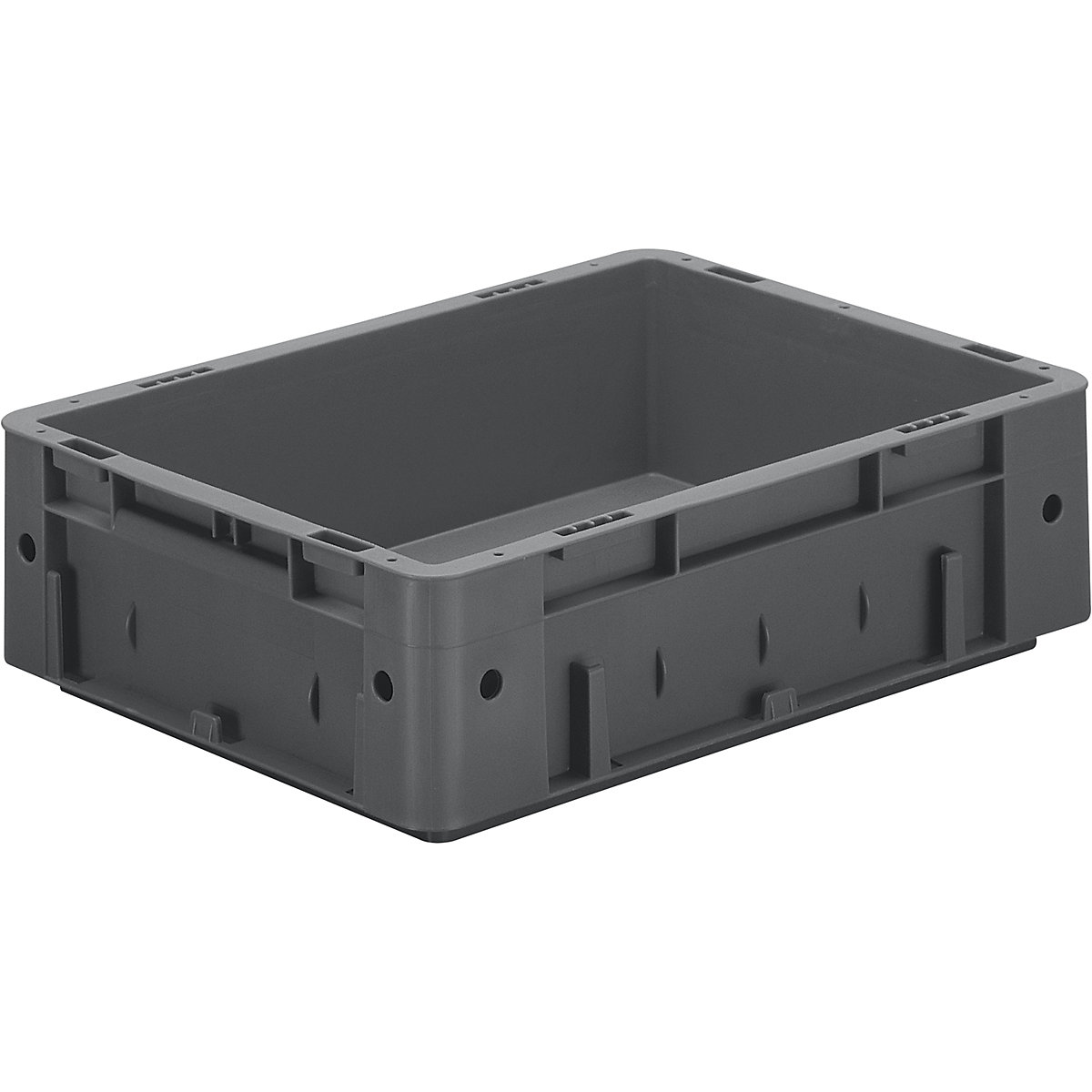 Contenitori Euro per carichi pesanti, in polipropilene, capacità 9,2 l, lungh. x largh. x alt. 400 x 300 x 120 mm, pareti chiuse, fondo chiuso, grigio, conf. da 4 pz.-0