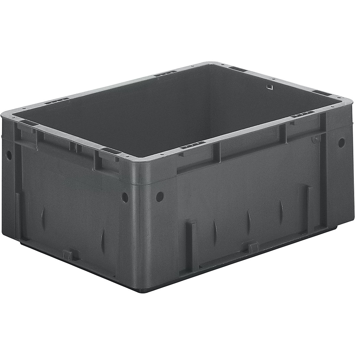 Contenitori Euro per carichi pesanti, in polipropilene, capacità 14,5 l, lungh. x largh. x alt. 400 x 300 x 175 mm, pareti chiuse, fondo chiuso, grigio, conf. da 4 pz.-0