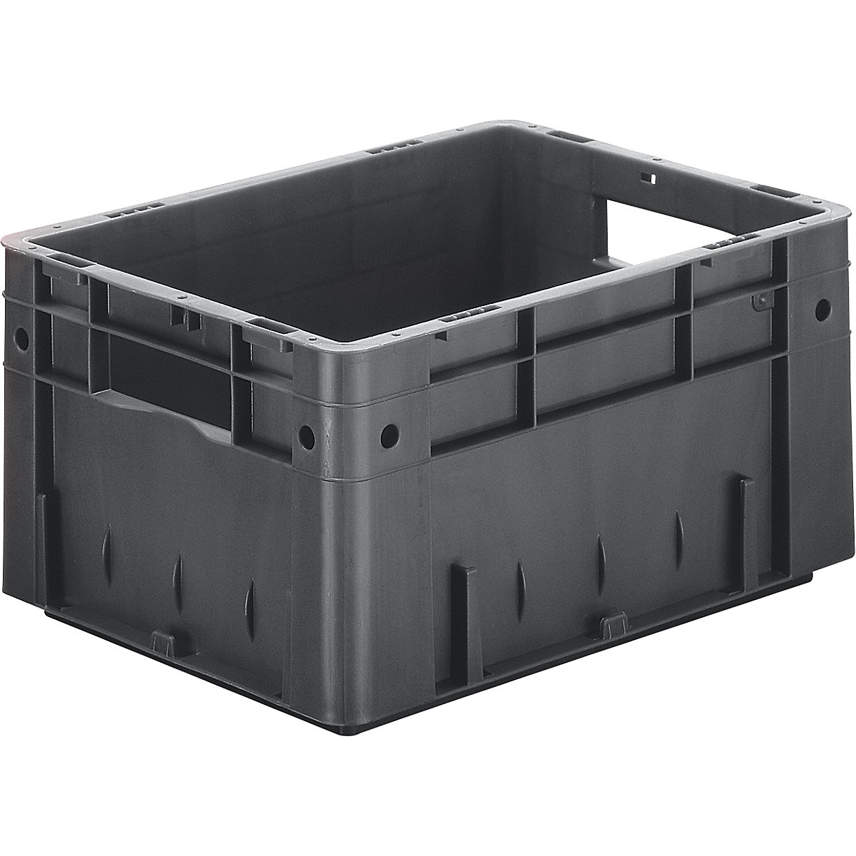 Contenitori Euro per carichi pesanti, in polipropilene, capacità 17,5 l, lungh. x largh. x alt. 400 x 300 x 210 mm, pareti chiuse, fondo chiuso, grigio, conf. da 4 pz.-0