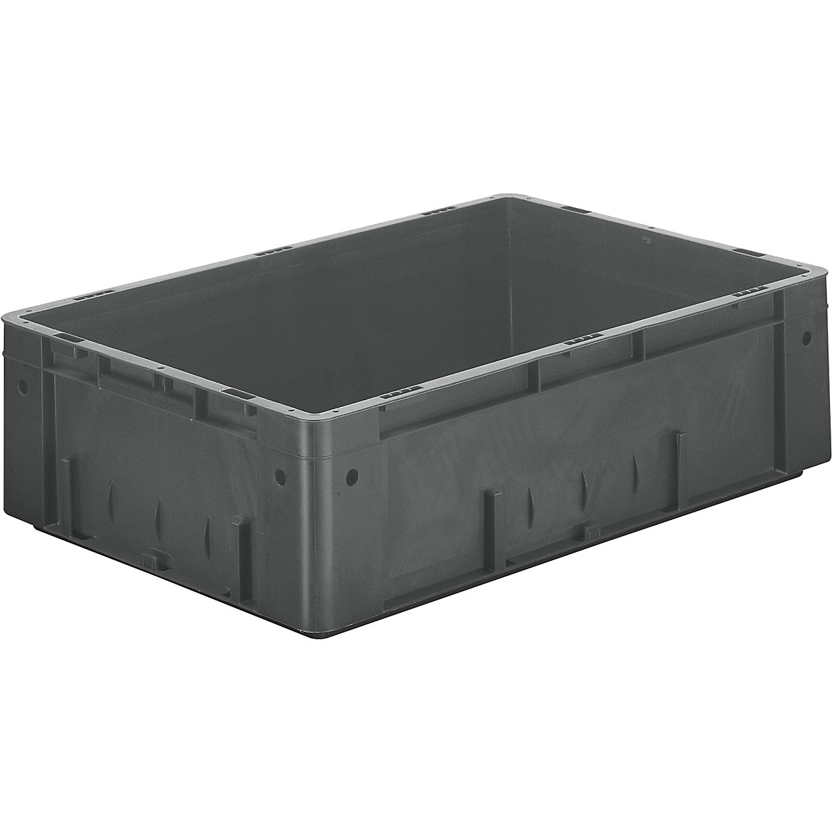 Contenitori Euro per carichi pesanti, in polipropilene, capacità 31 l, lungh. x largh. x alt. 600 x 400 x 175 mm, pareti chiuse, fondo chiuso, grigio, conf. da 2 pz.-0