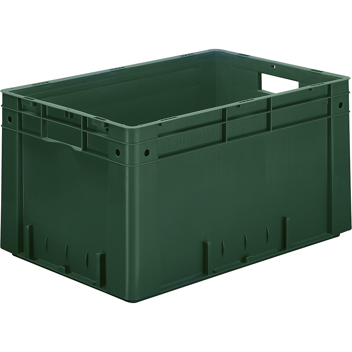 Contenitori Euro per carichi pesanti, in polipropilene, capacità 60 l, lungh. x largh. x alt. 600 x 400 x 320 mm, pareti chiuse, fondo chiuso, verde, conf. da 2 pz.-0