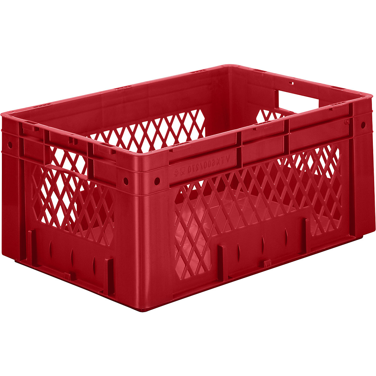 Contenitori Euro per carichi pesanti, in polipropilene, capacità 50 l, lungh. x largh. x alt. 600 x 400 x 270 mm, pareti forate, fondo chiuso, rosso, conf. da 2 pz.-0
