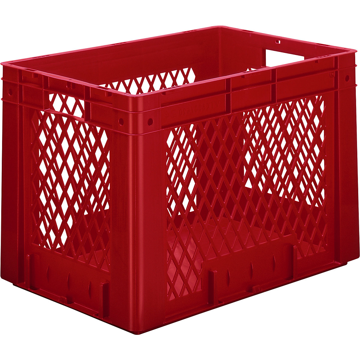 Contenitori Euro per carichi pesanti, in polipropilene, capacità 80 l, lungh. x largh. x alt. 600 x 400 x 420 mm, pareti forate, fondo chiuso, rosso, conf. da 2 pz.-0