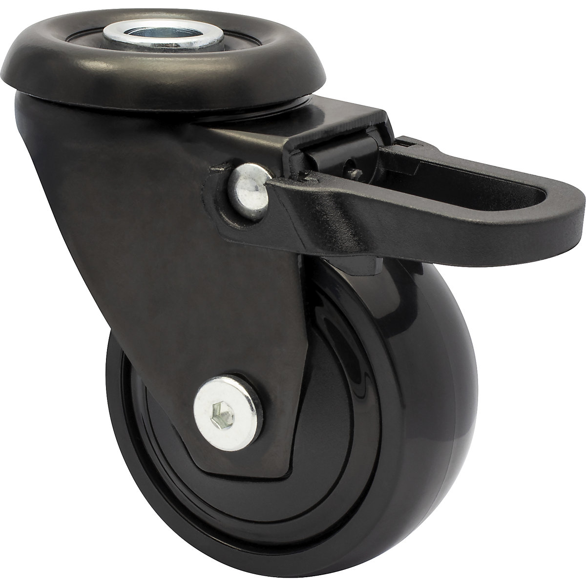 3C series swivel castor for furniture with total wheel stop - Wagner