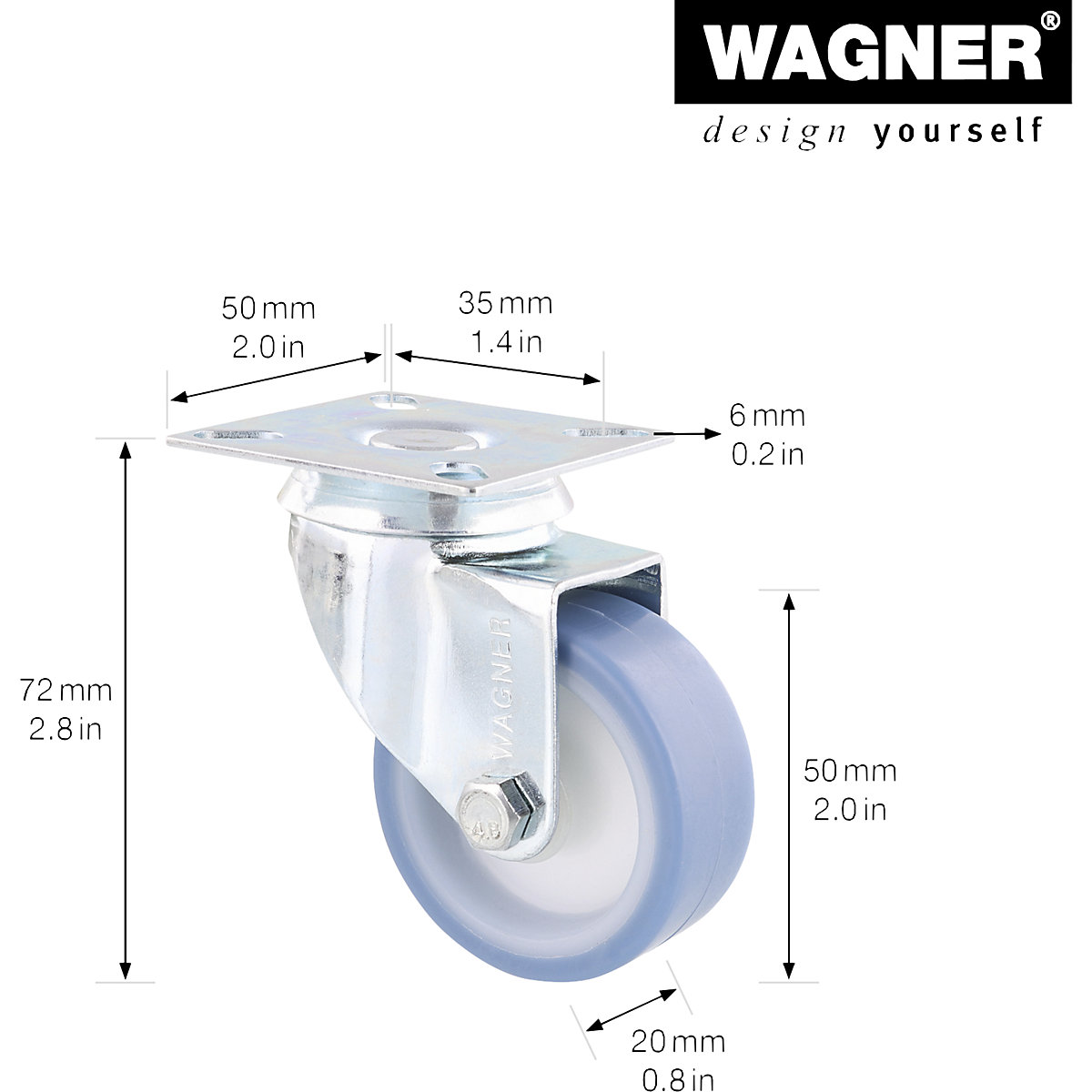 ECO light duty swivel castors – Wagner (Product illustration 2)-1