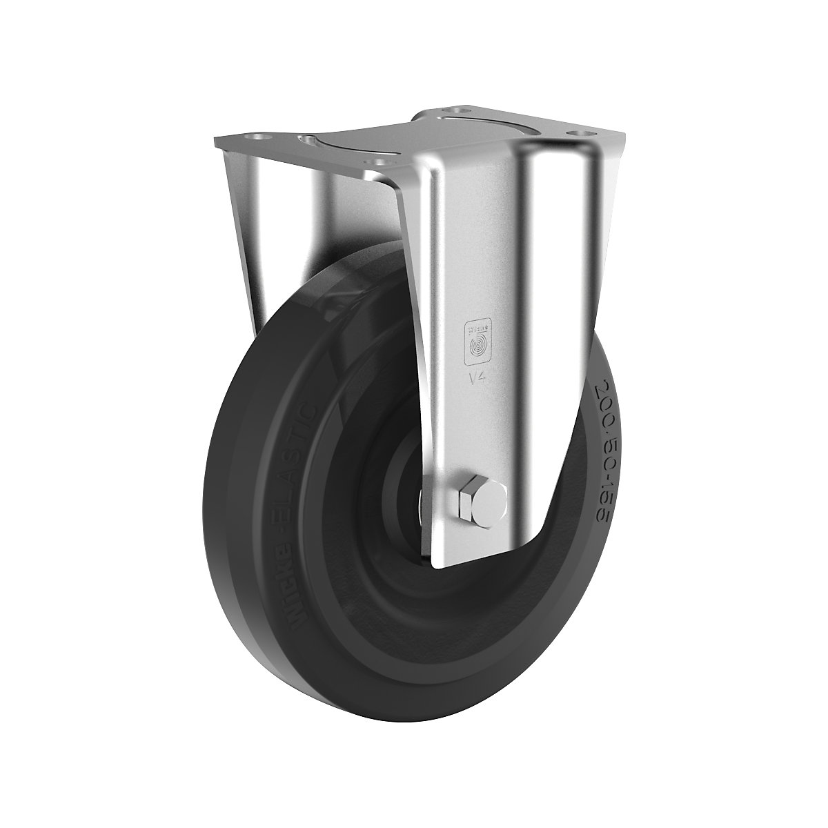 Elastic solid rubber wheel on steel rim – Wicke
