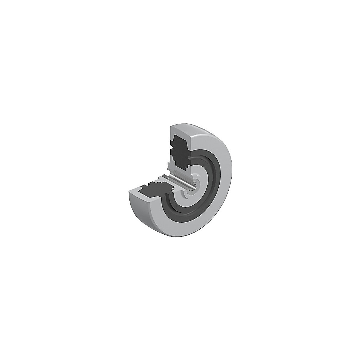 Nylon wheel, grey – TENTE (Product illustration 2)-1