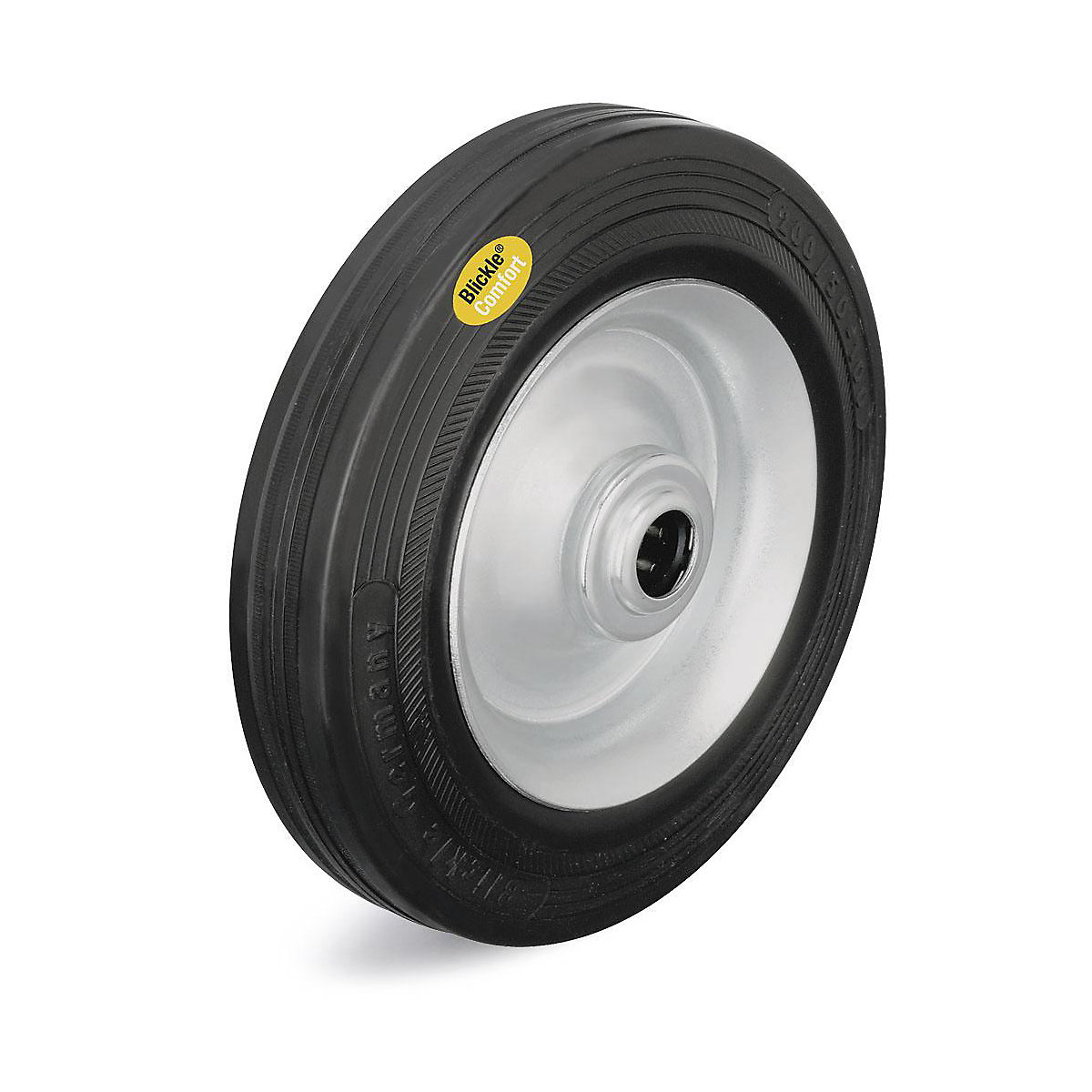 Two component solid rubber tyre