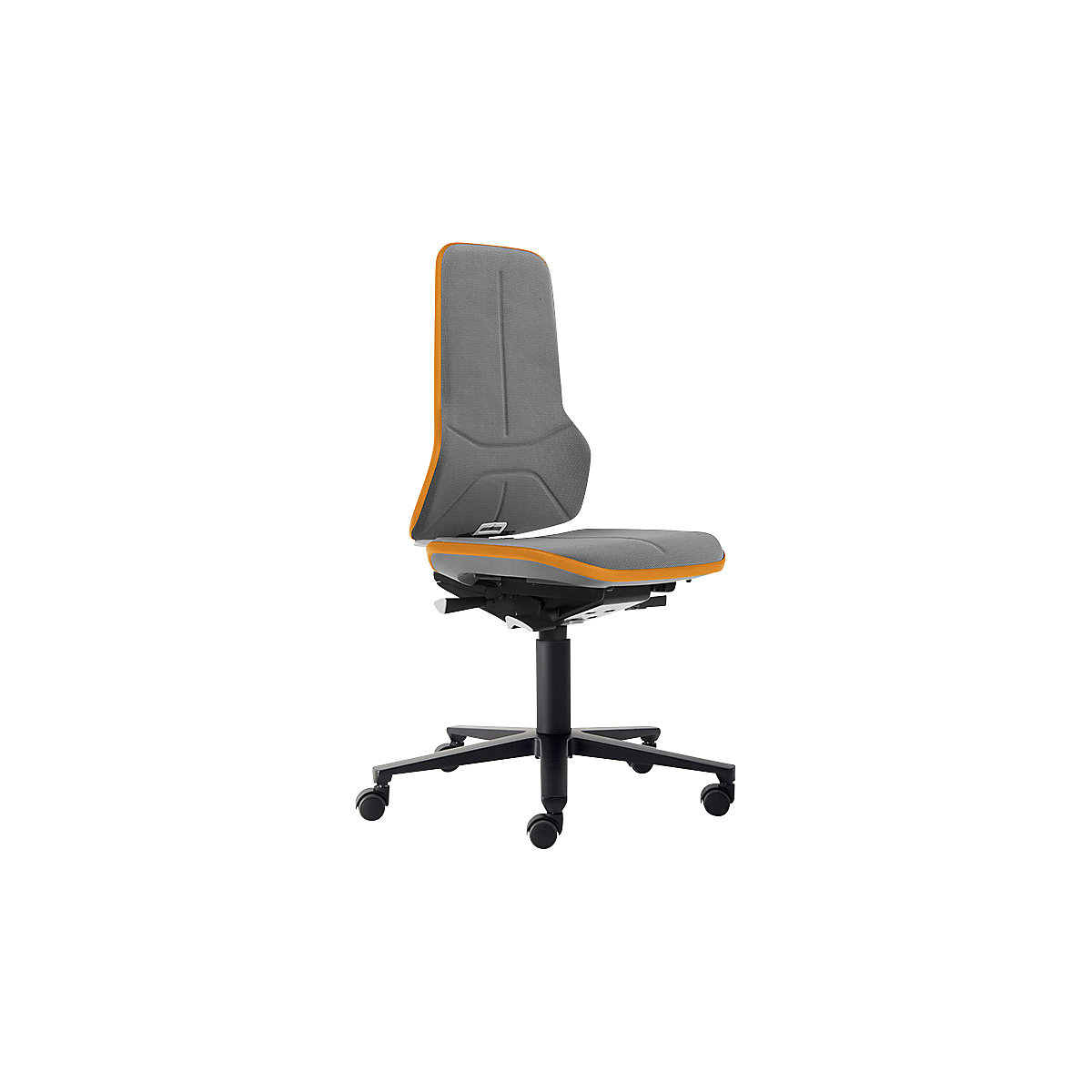 bimos – Siège d'atelier NEON, assise en Supertec, bande flexible orange