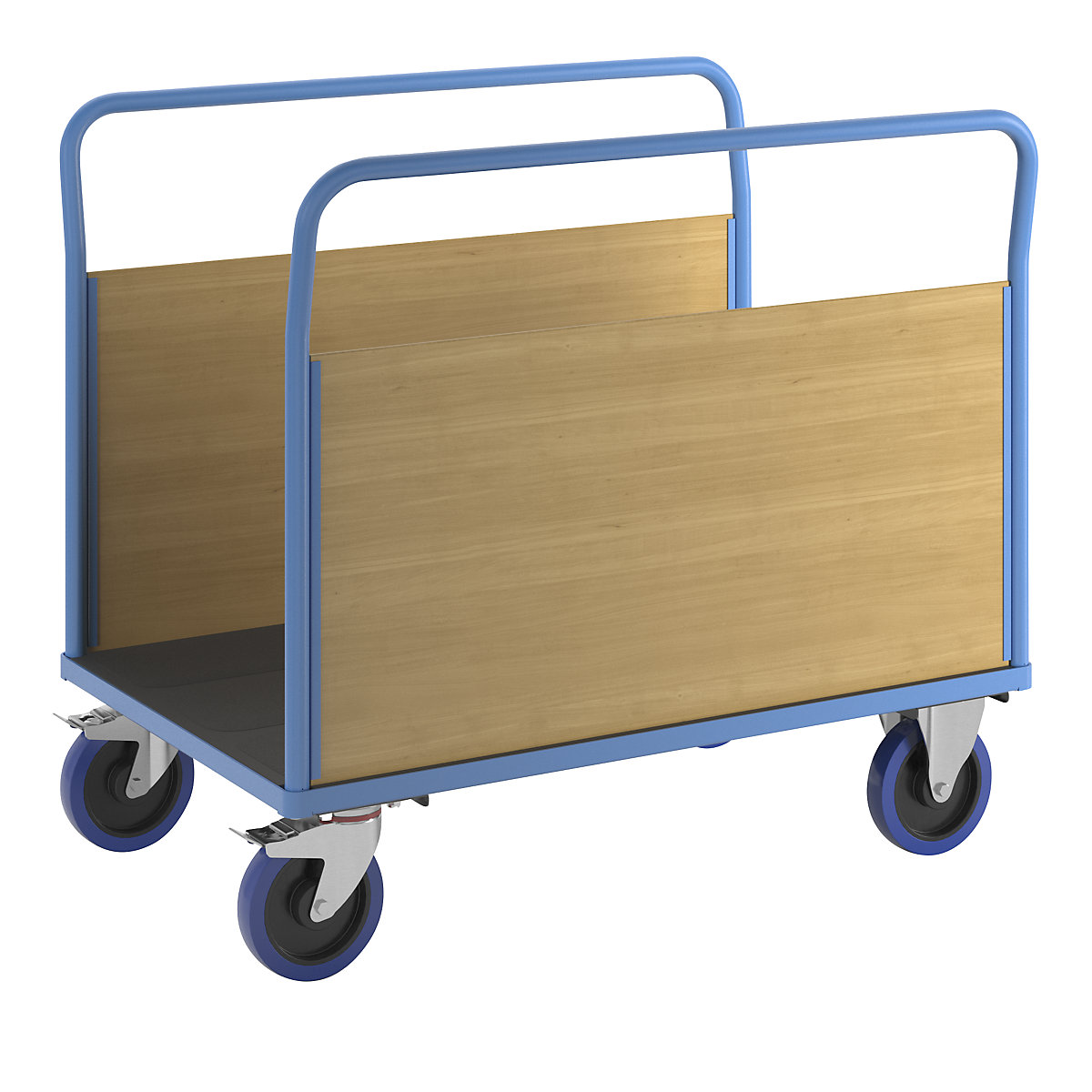 Chariot plate-forme avec panneaux en bois - eurokraft pro