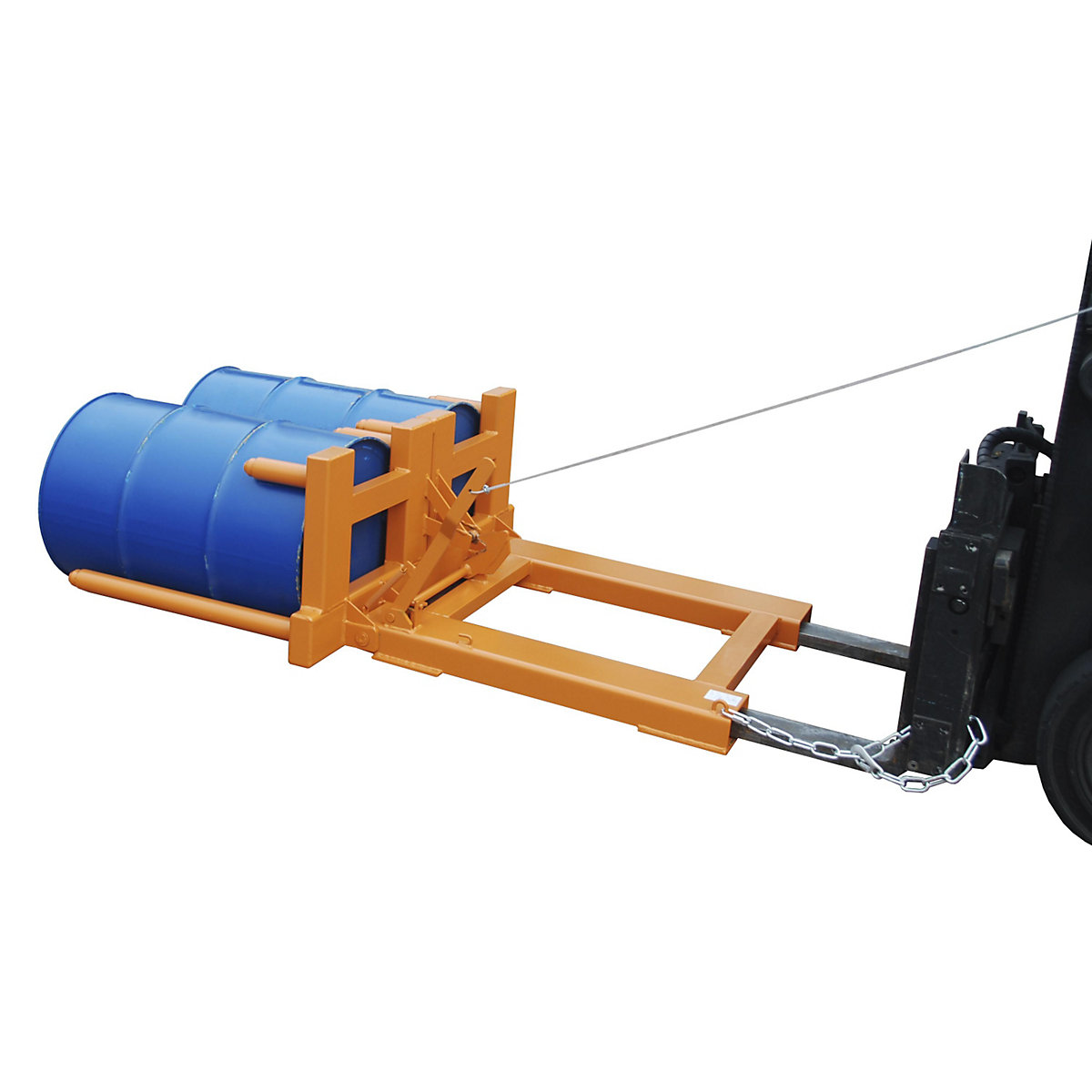 Basculeur de fûts – eurokraft pro, pour 2 fûts à bonde en acier de 200 l, orange-0