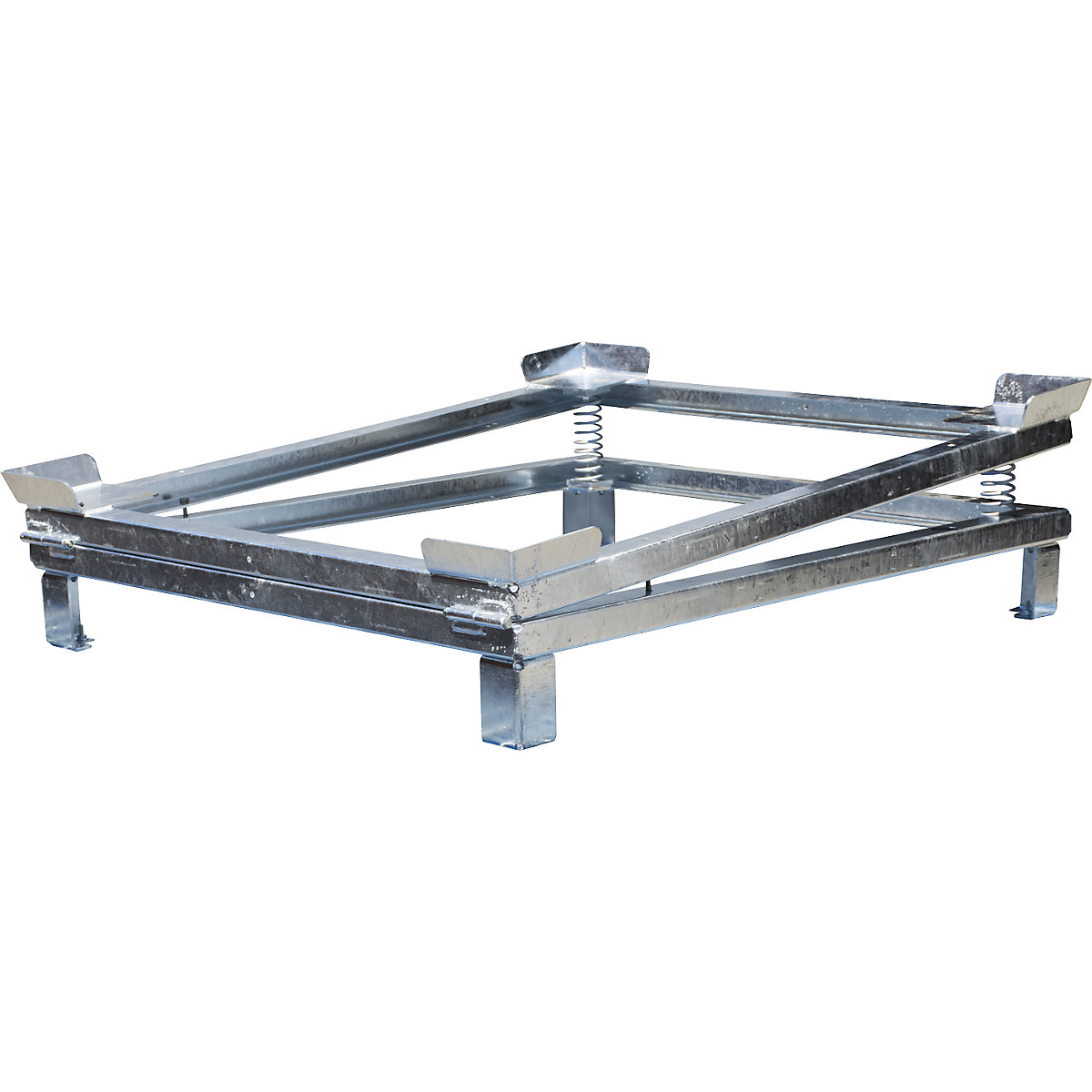 Dispositif de vidange des résidus pour cubitainer IBC – eurokraft pro, avec pieds stabilisateurs, galvanisé à chaud-0