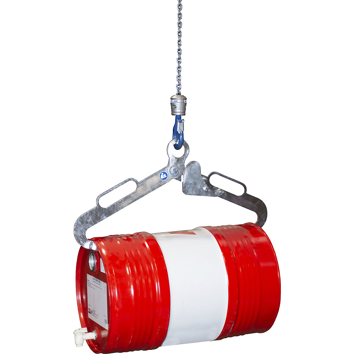 Pince pour fûts à ciseaux – eurokraft pro, pour fûts à bonde en acier de 60 litres en position couchée, galvanisé-0