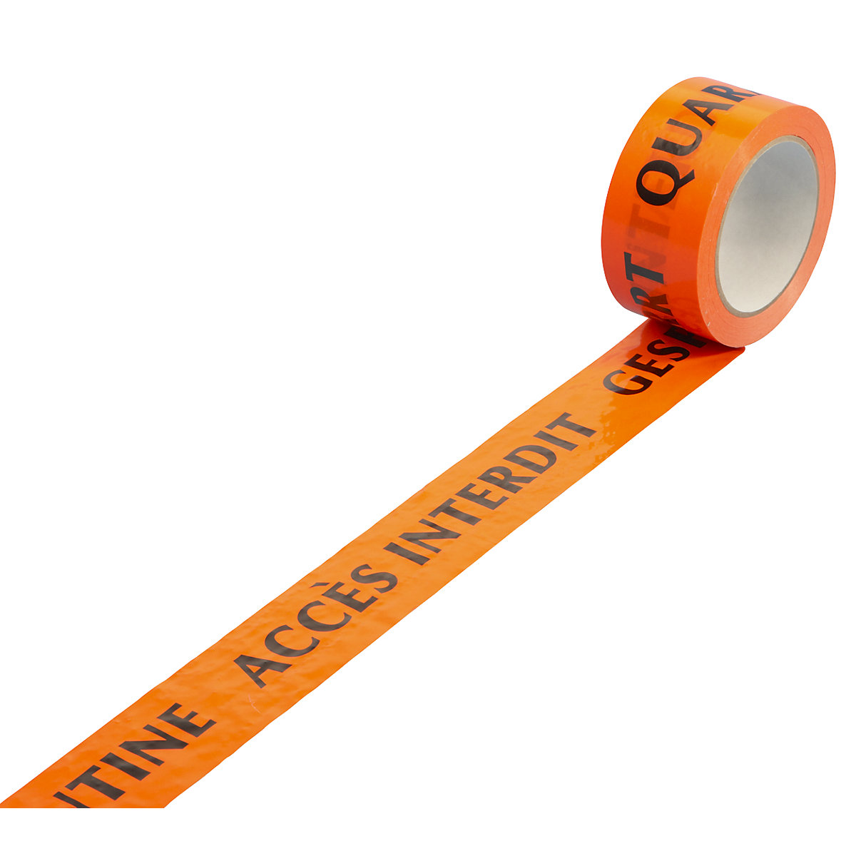 Cinta de advertencia de PVC – ratioform, impresión: ''Quarantine'', UE 6 rollos, anchura de cinta 50 mm-0