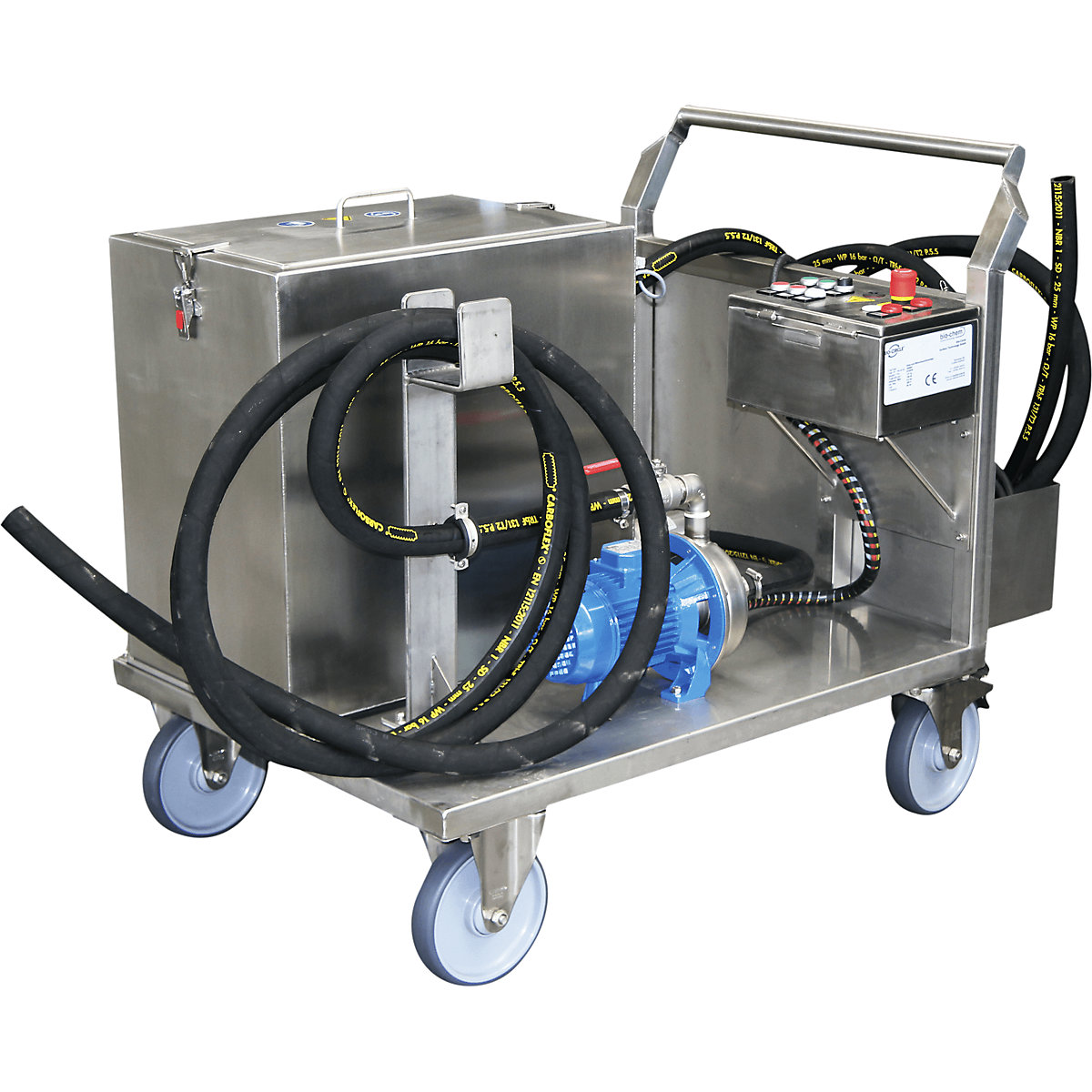 Cleaning device for pipe/heat exchanger – Bio-Circle, mobile / ready for connection, with hoses resistant to acid and alkaline solutions-0
