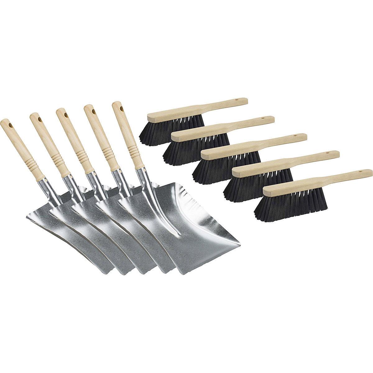 Sweeping set, dustpan with industrial hand brush – eurokraft basic