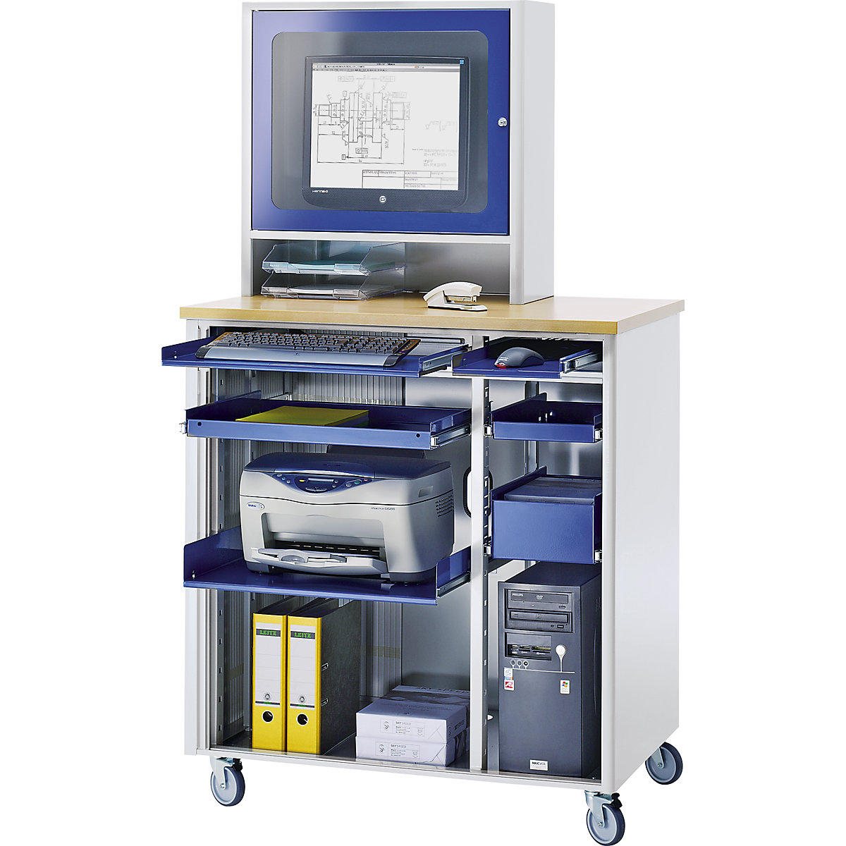 With monitor housing and wheel set
