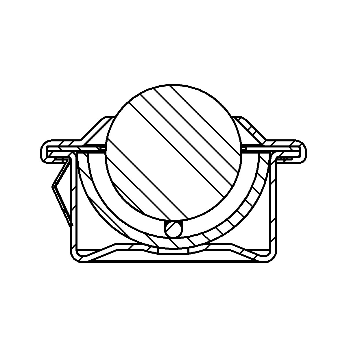 Ball unit with flange and clip – Schulz Stanztechnik (Product illustration 3)-2