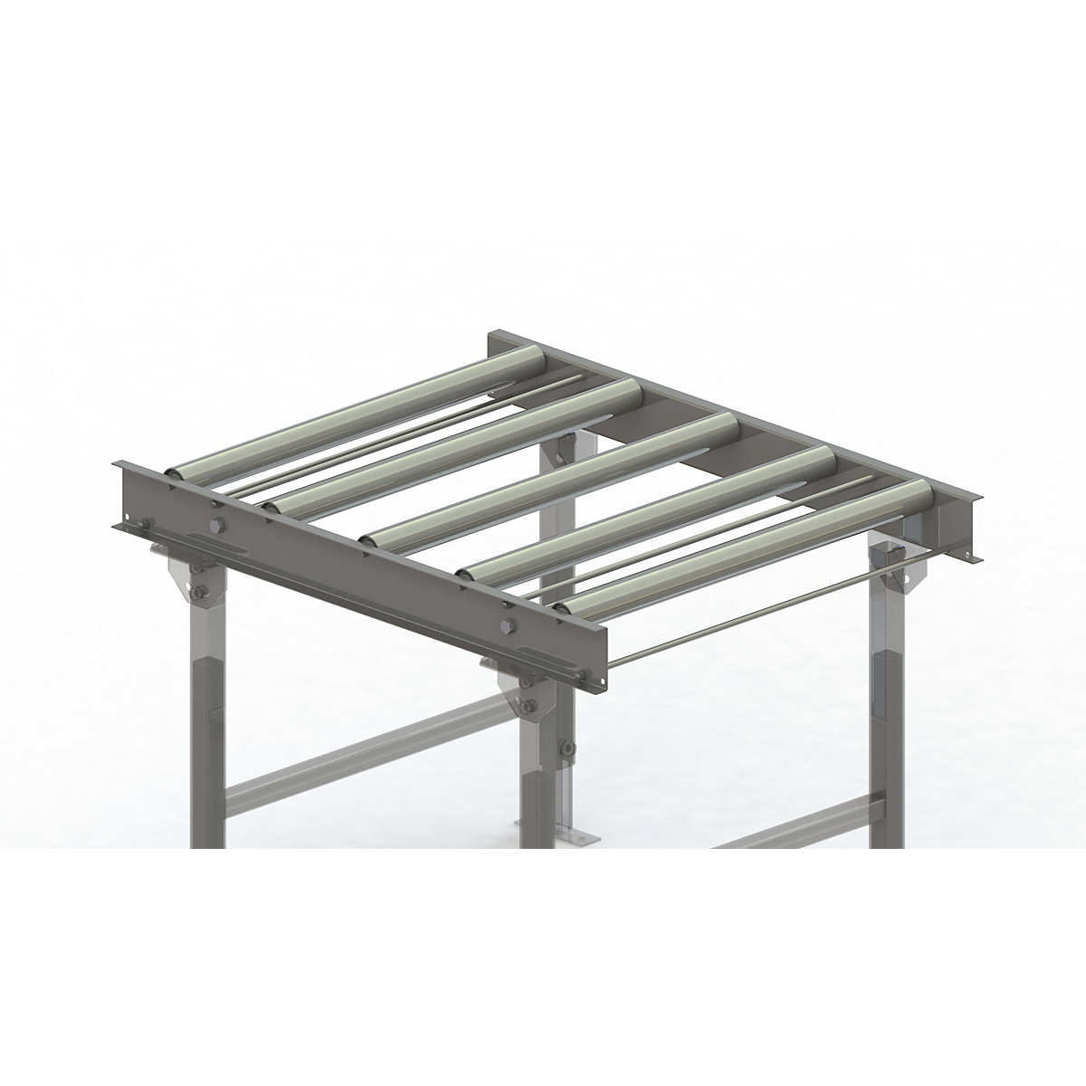 Roller conveyor, steel frame with zinc plated steel rollers - Gura