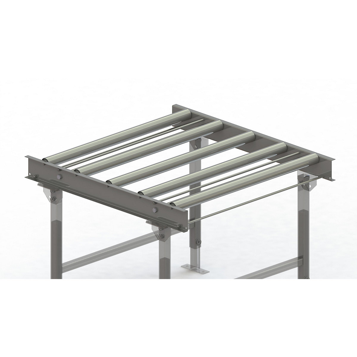 Roller conveyor, steel frame with zinc plated steel rollers – Gura