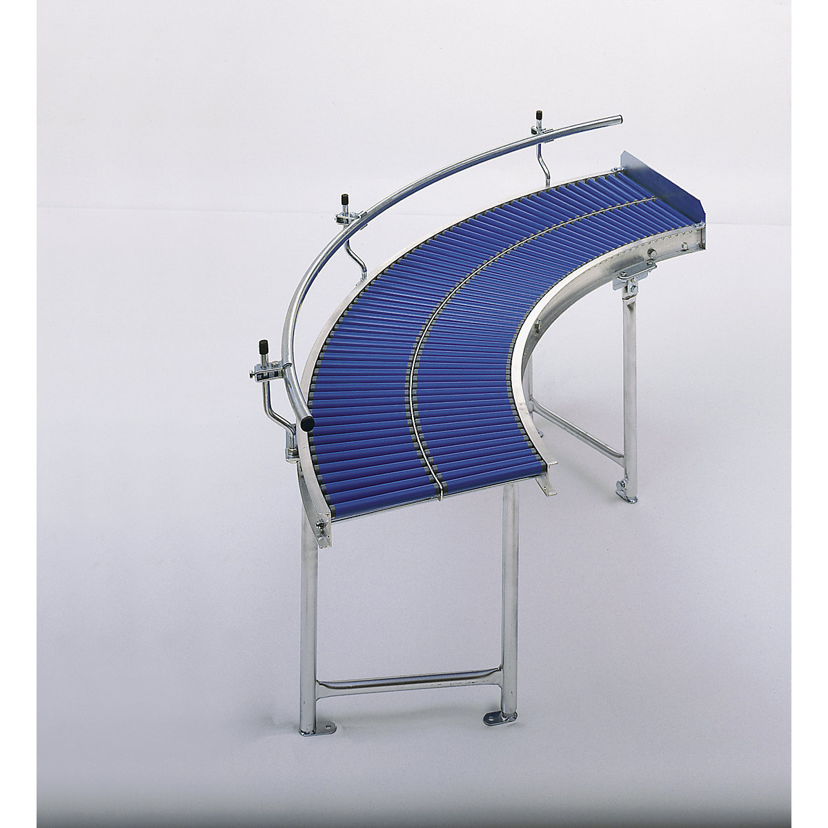 Small roller conveyor, aluminium frame with plastic rollers – Gura