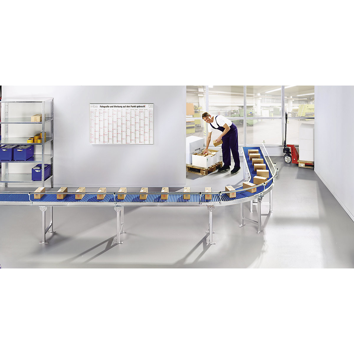 Small roller conveyor, aluminium frame with plastic rollers – Gura (Product illustration 2)-1