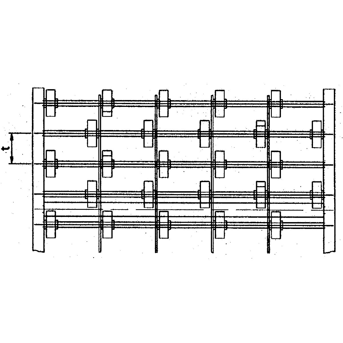Transporteur à galets pour charges légères, cadre en acier et galets en acier galvanisé – Gura (Illustration du produit 3)-2