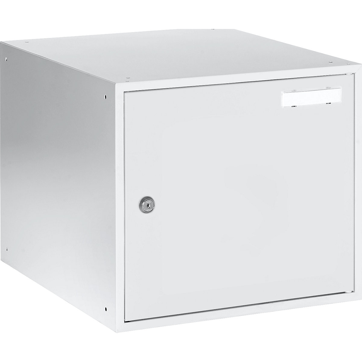 Cube locker – eurokraft basic, HxWxD 350 x 400 x 450 mm, solid panel door, light grey-0
