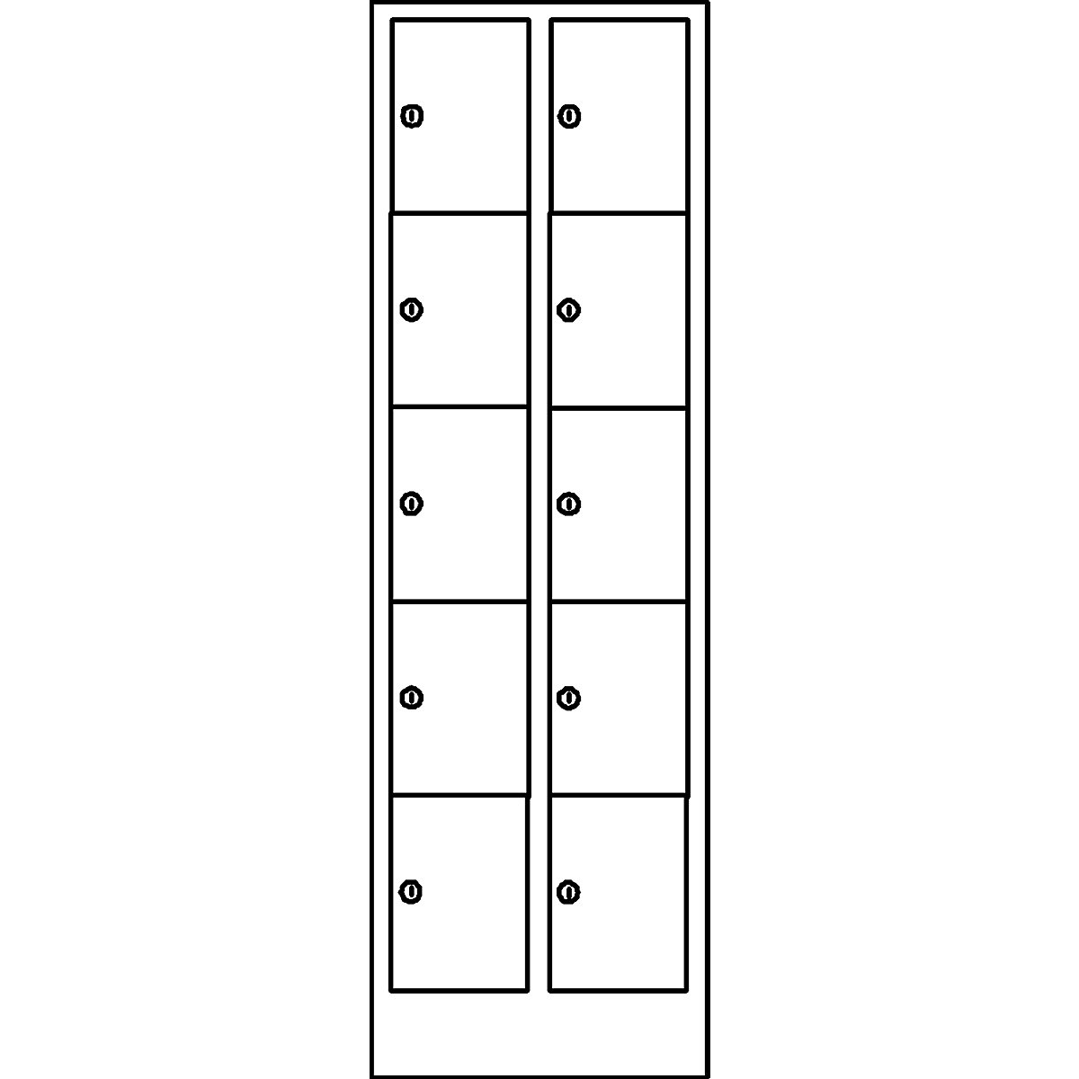 Komfort 5-fold compartment locker – Wolf (Product illustration 3)-2
