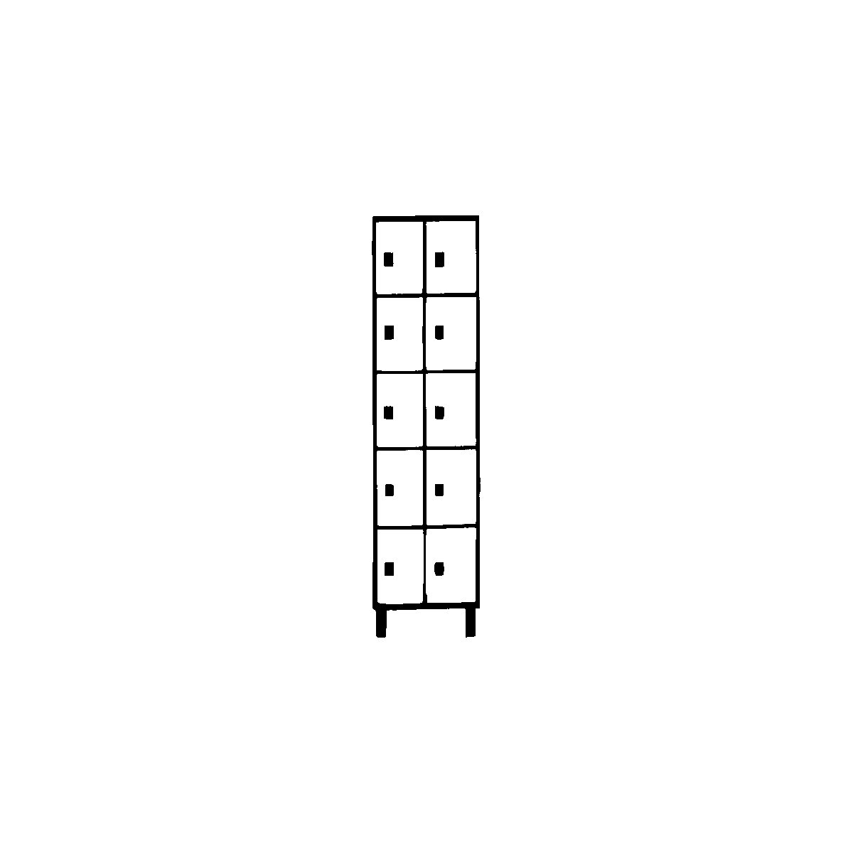 Munich 5-fold compartment locker – Wolf (Product illustration 3)-2