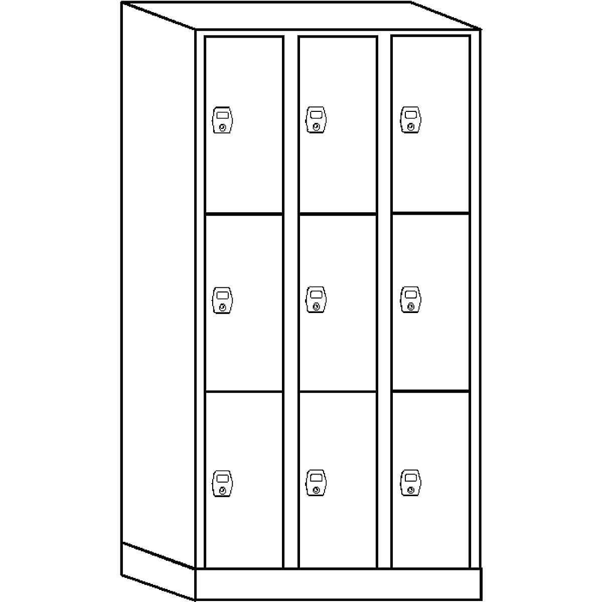 Stuttgart 3-fold compartment locker – Wolf (Product illustration 3)-2