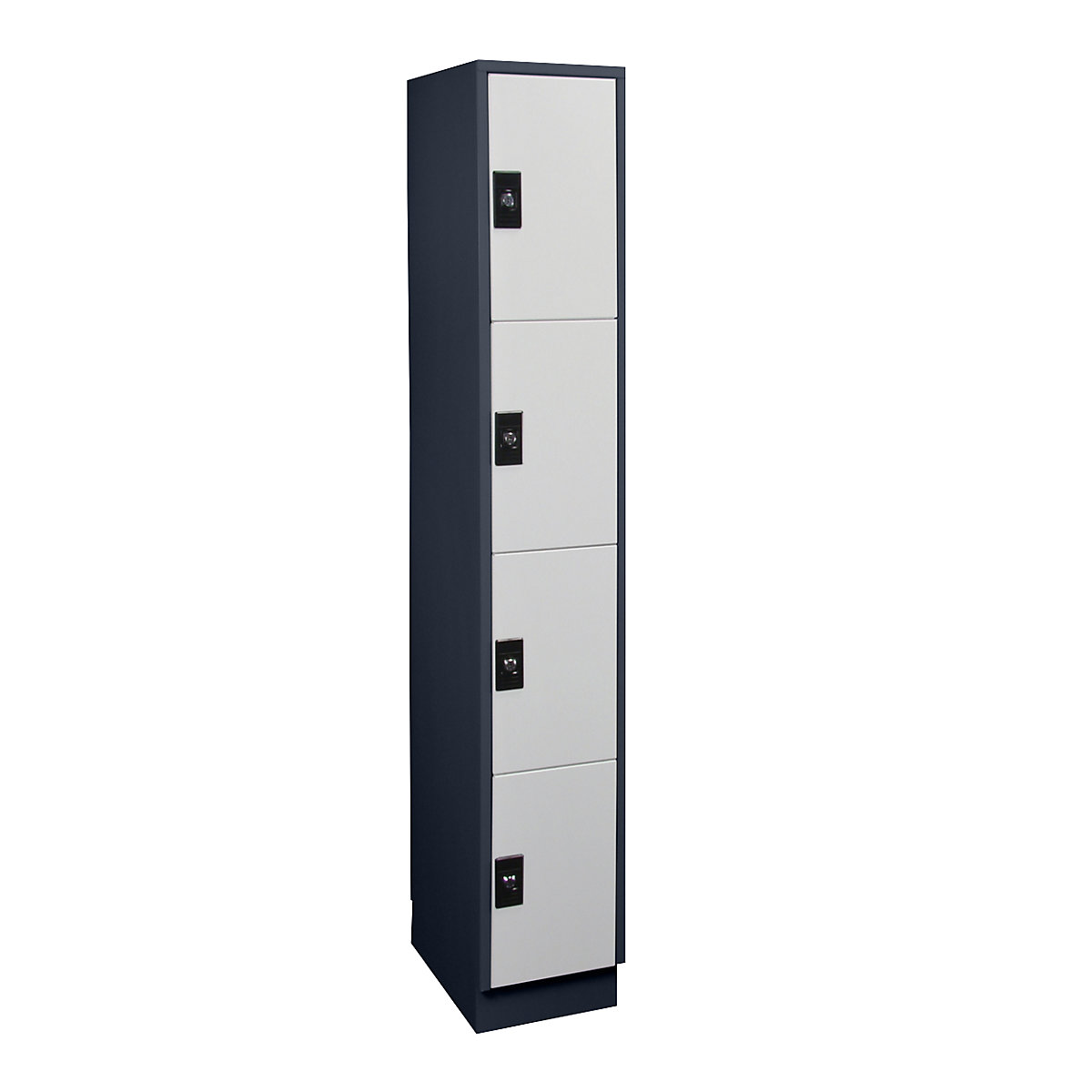 Stuttgart 4-fold compartment locker – Wolf, 1 compartment, charcoal / light grey-0