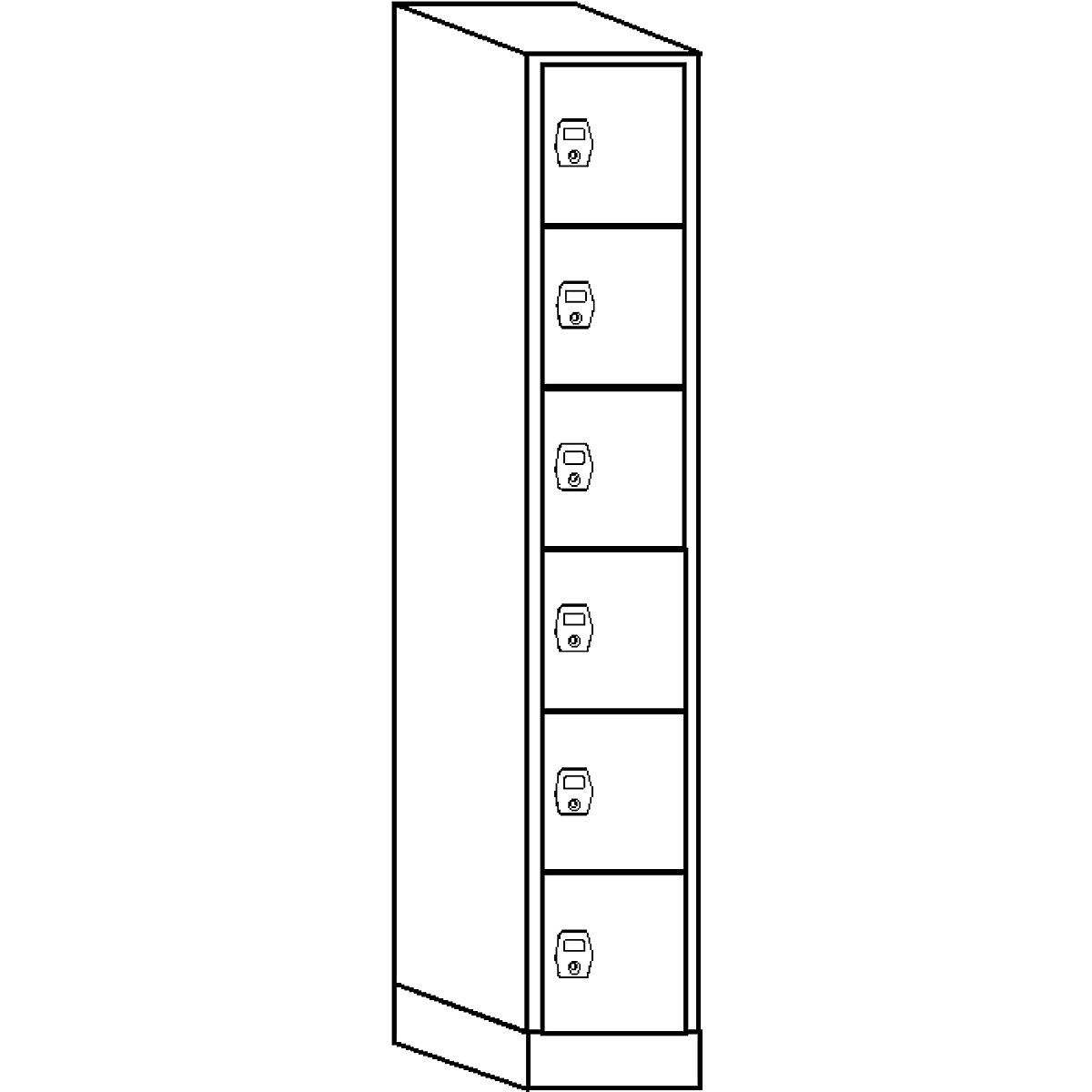 Stuttgart 6-fold compartment locker – Wolf (Product illustration 3)-2