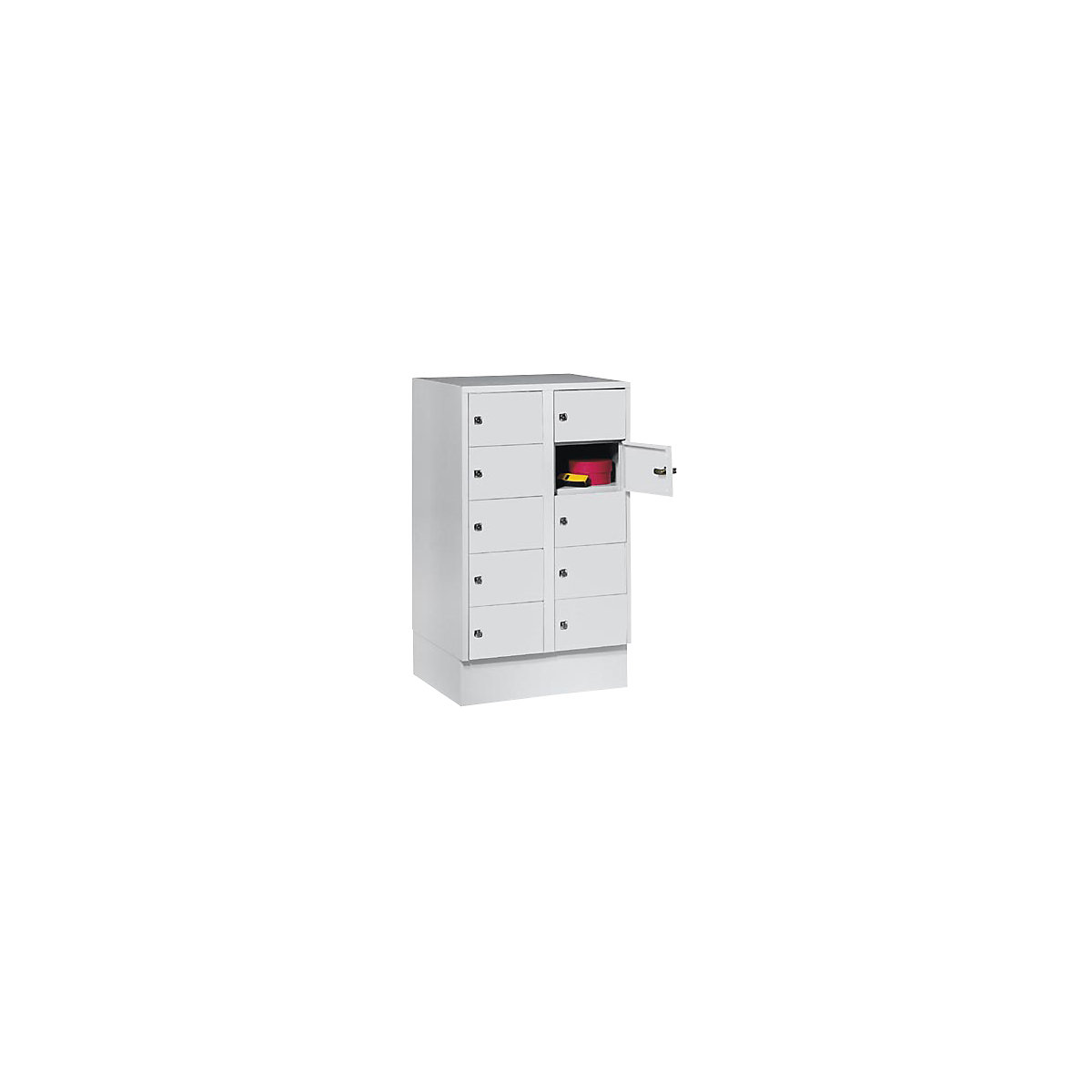 Valuables locker – Wolf, 2 compartments, light grey, 10 compartments-0