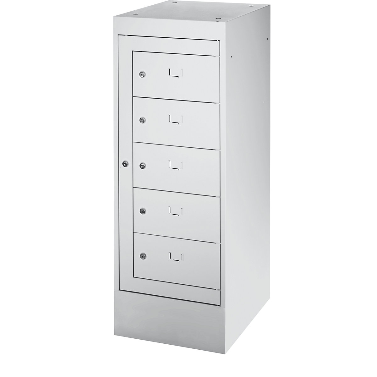 Laptop cupboard, 5 compartments, HxW 1115 x 400 mm, light grey-0