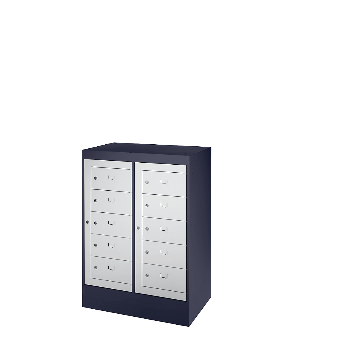 Laptop cupboard, 10 compartments, HxW 1115 x 782 mm, black grey / light grey-0