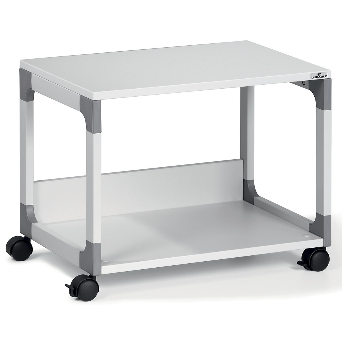 Multifunction / printer trolley – DURABLE, 2 shelves, light grey-0