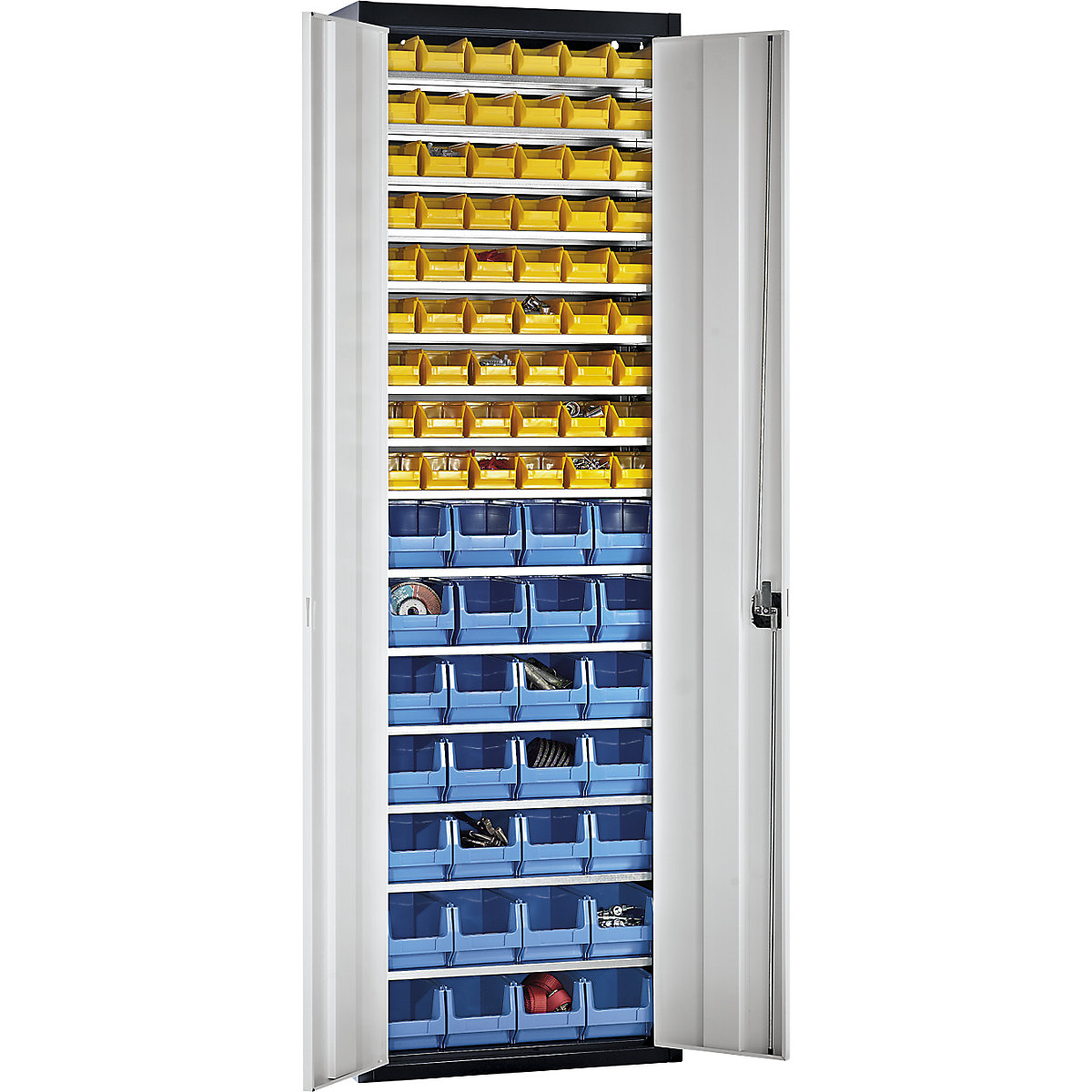Storage cupboard with open fronted storage bins – mauser (Product illustration 2)-1