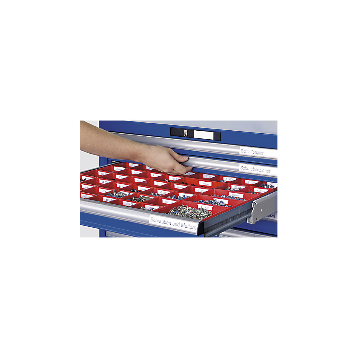 Drawer cupboard, sheet steel – LISTA (Product illustration 2)-1