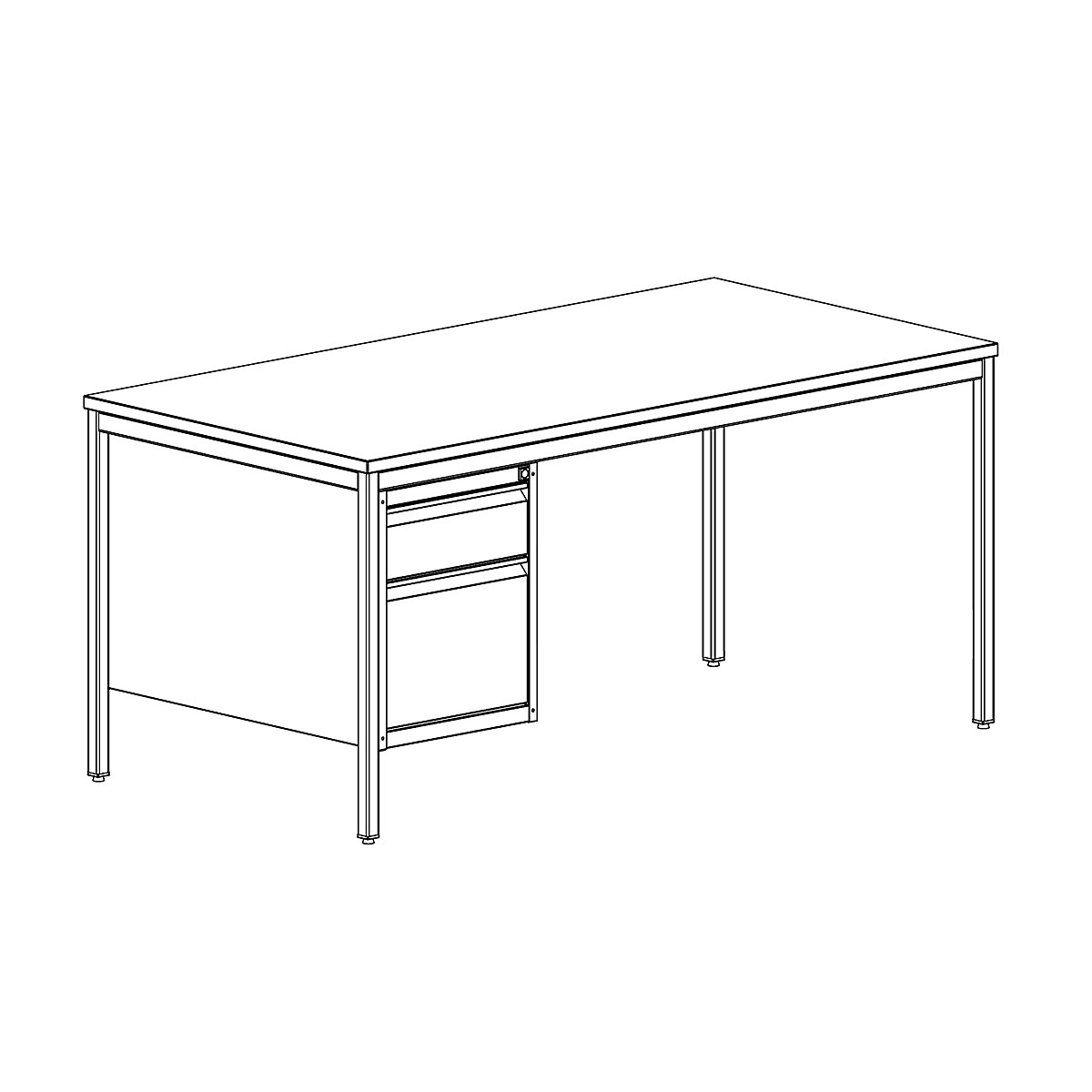Pracovní stůl pro mistry, světle šedý – eurokraft basic (Obrázek výrobku 2)-1