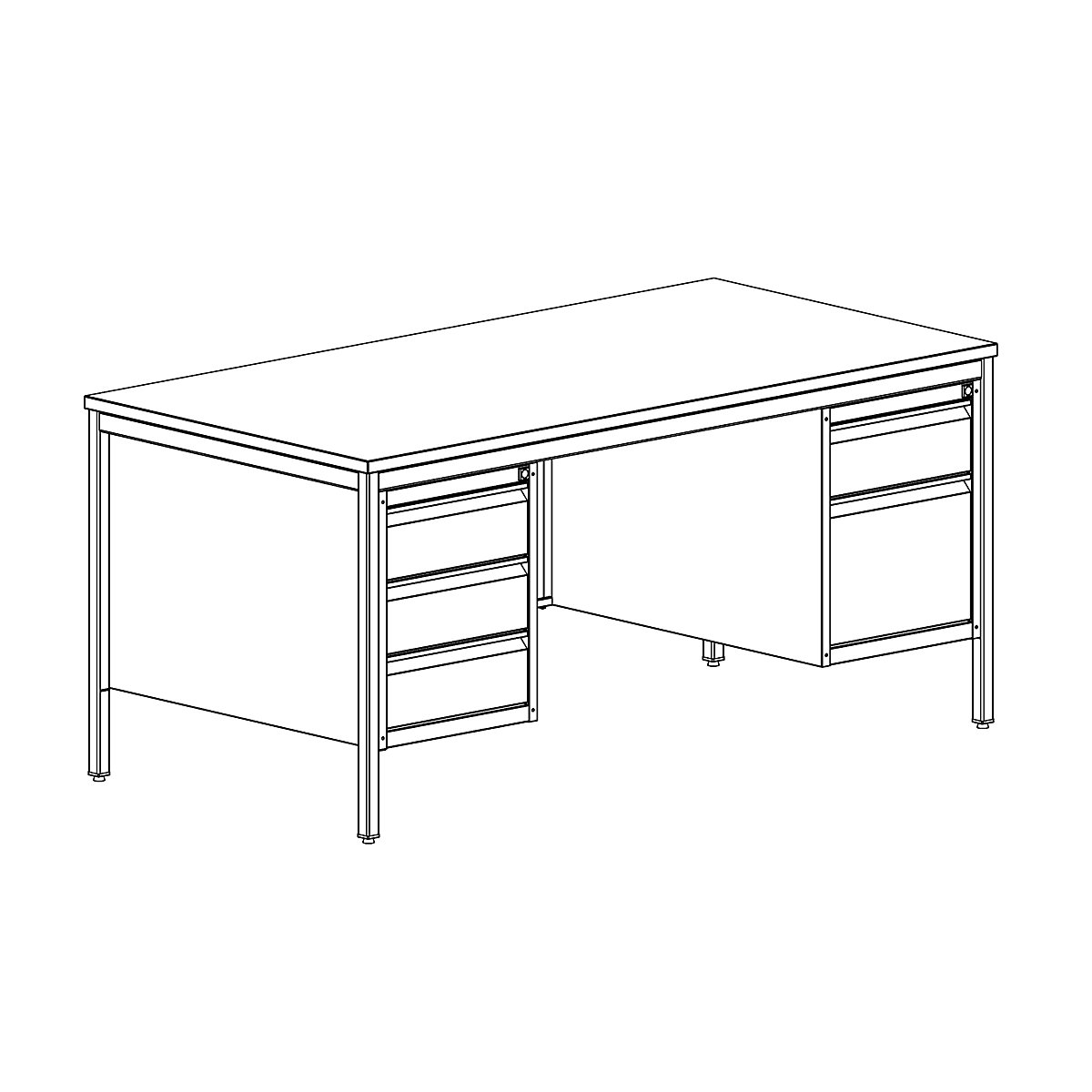 Pracovní stůl pro mistry, světle šedý – eurokraft basic (Obrázek výrobku 2)-1