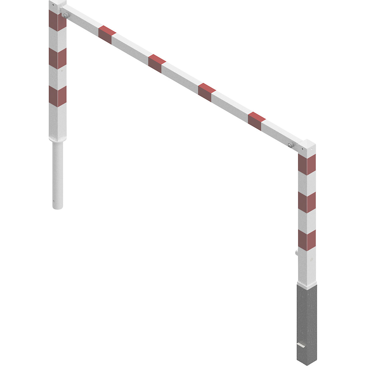 Cancela, basculante – Schake, com travessa superior, branca com tiras refletoras vermelhas, largura 2000 mm-0