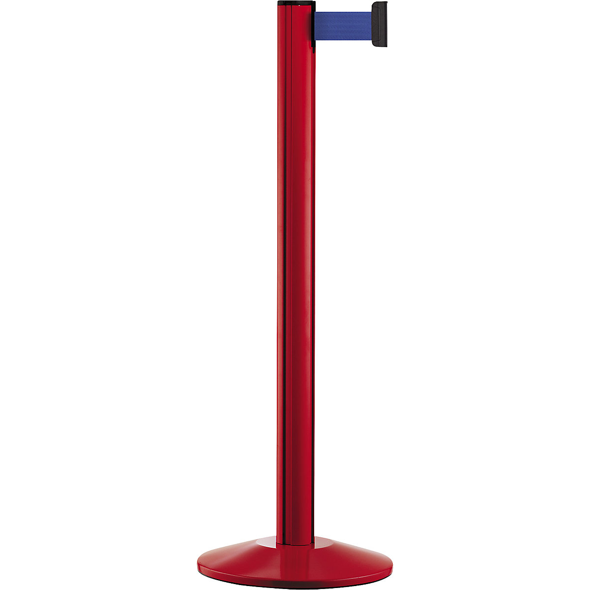 Poste de barreira com cinta Beltrac EXTEND, alumínio, poste vermelho, cinta azul-0