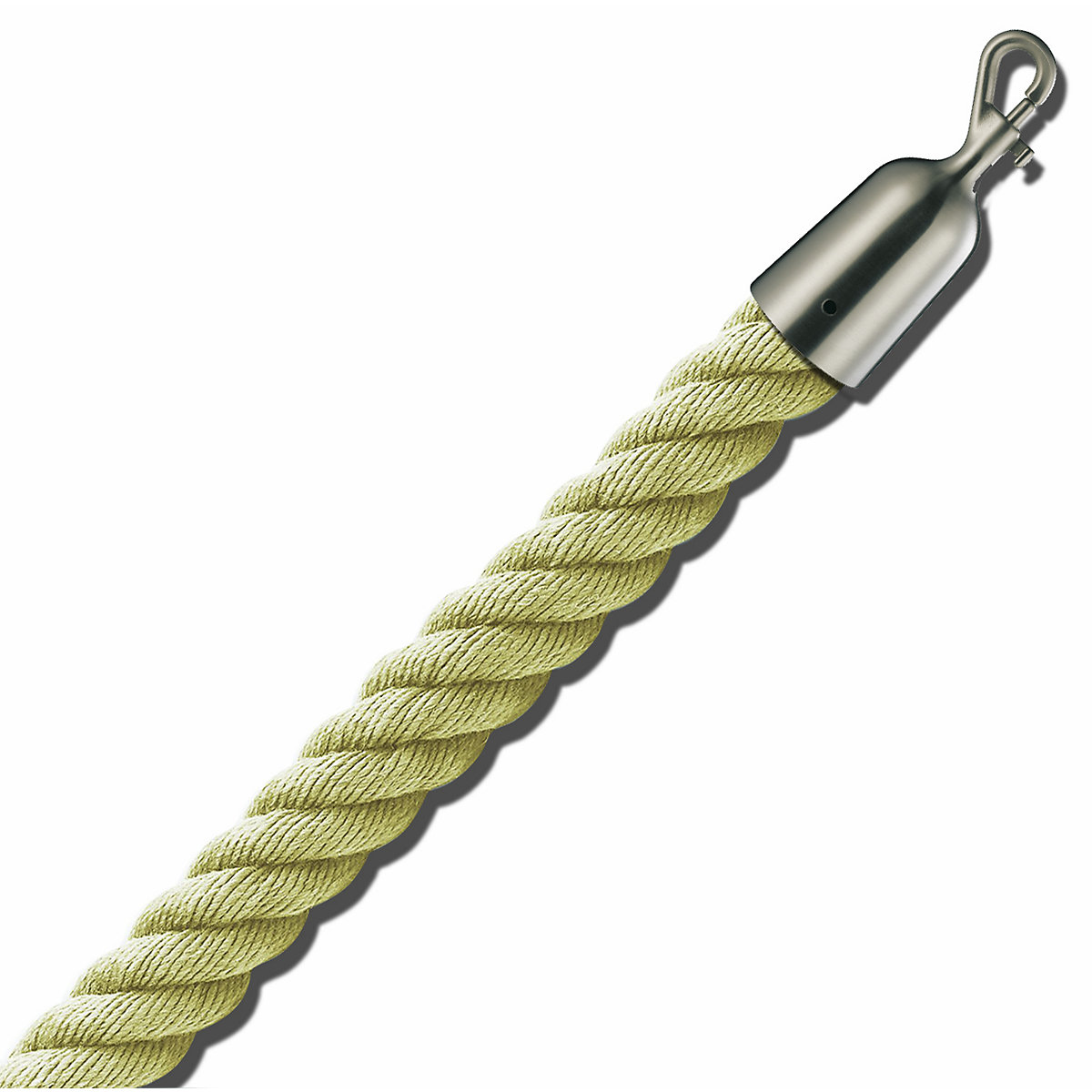 Cordão de barreira 1,5 m, peças finais em níquel mate, cordão bege-0
