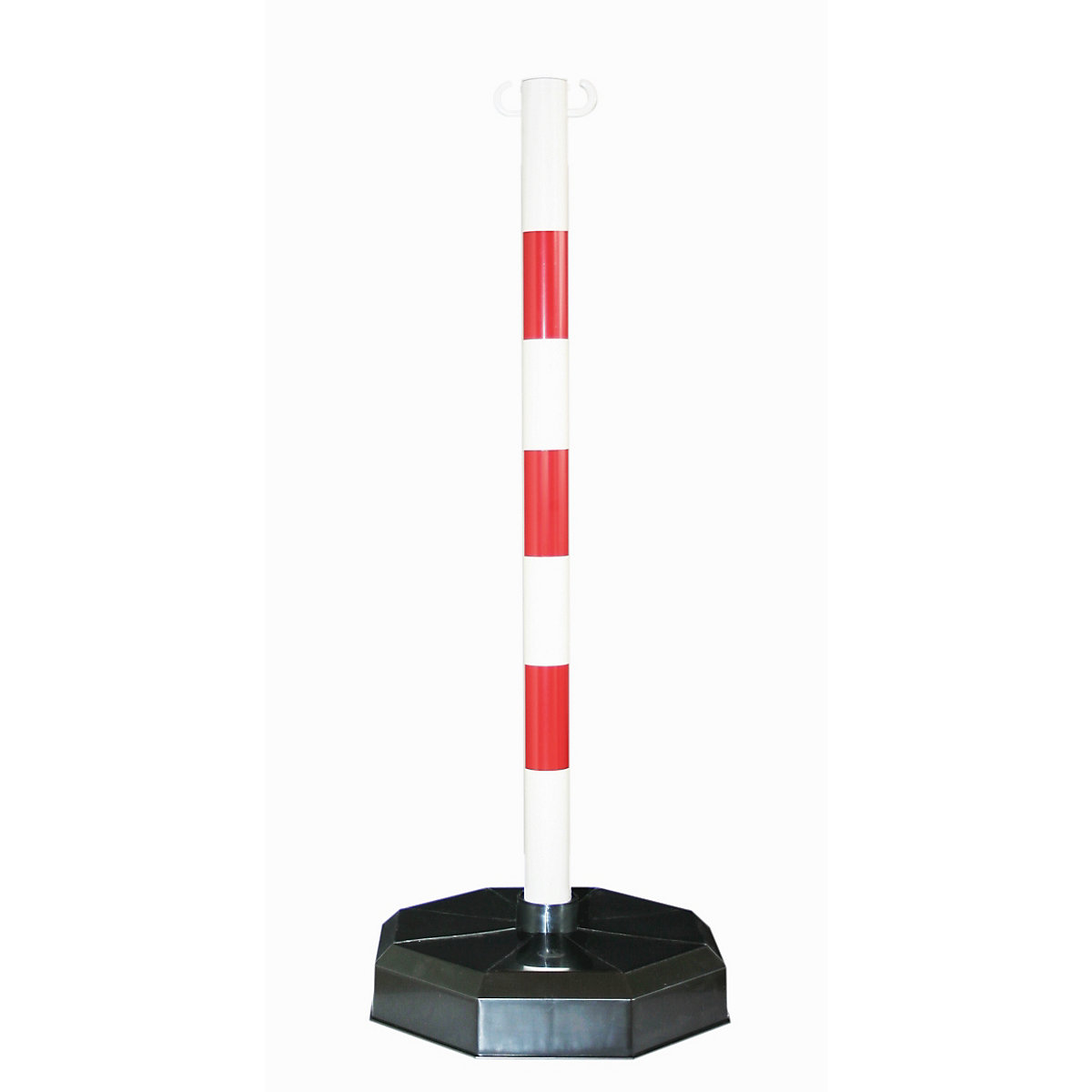 Suporte para correntes, poste em tubo de plástico, sem enchimento de betão, vermelho / branco-0